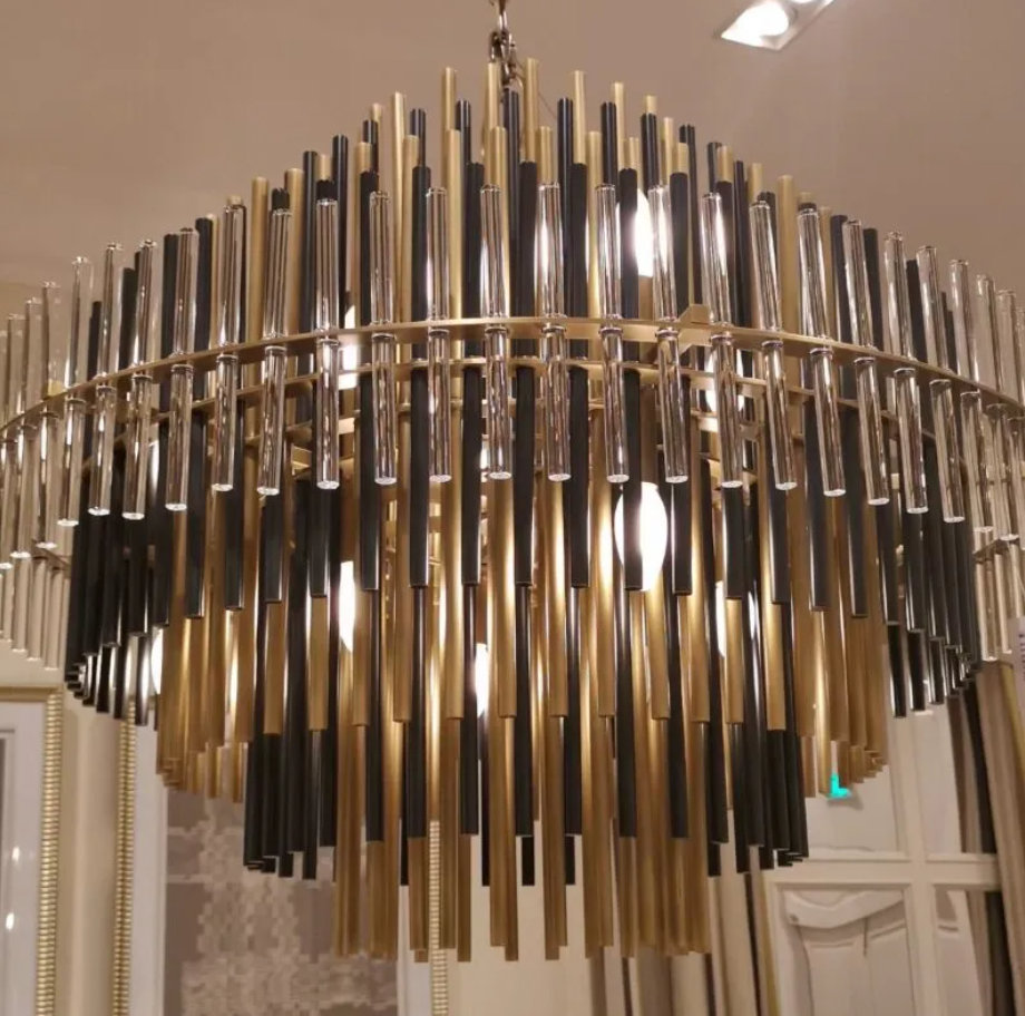 Emily Brass Metal Round Chandelier