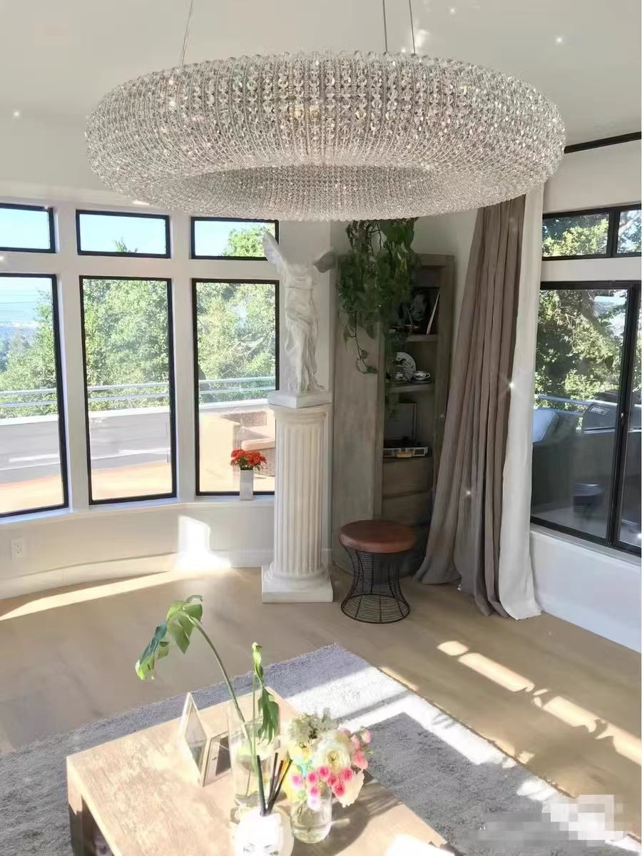 Halo Crystal Aperture Round Chandelier D72"