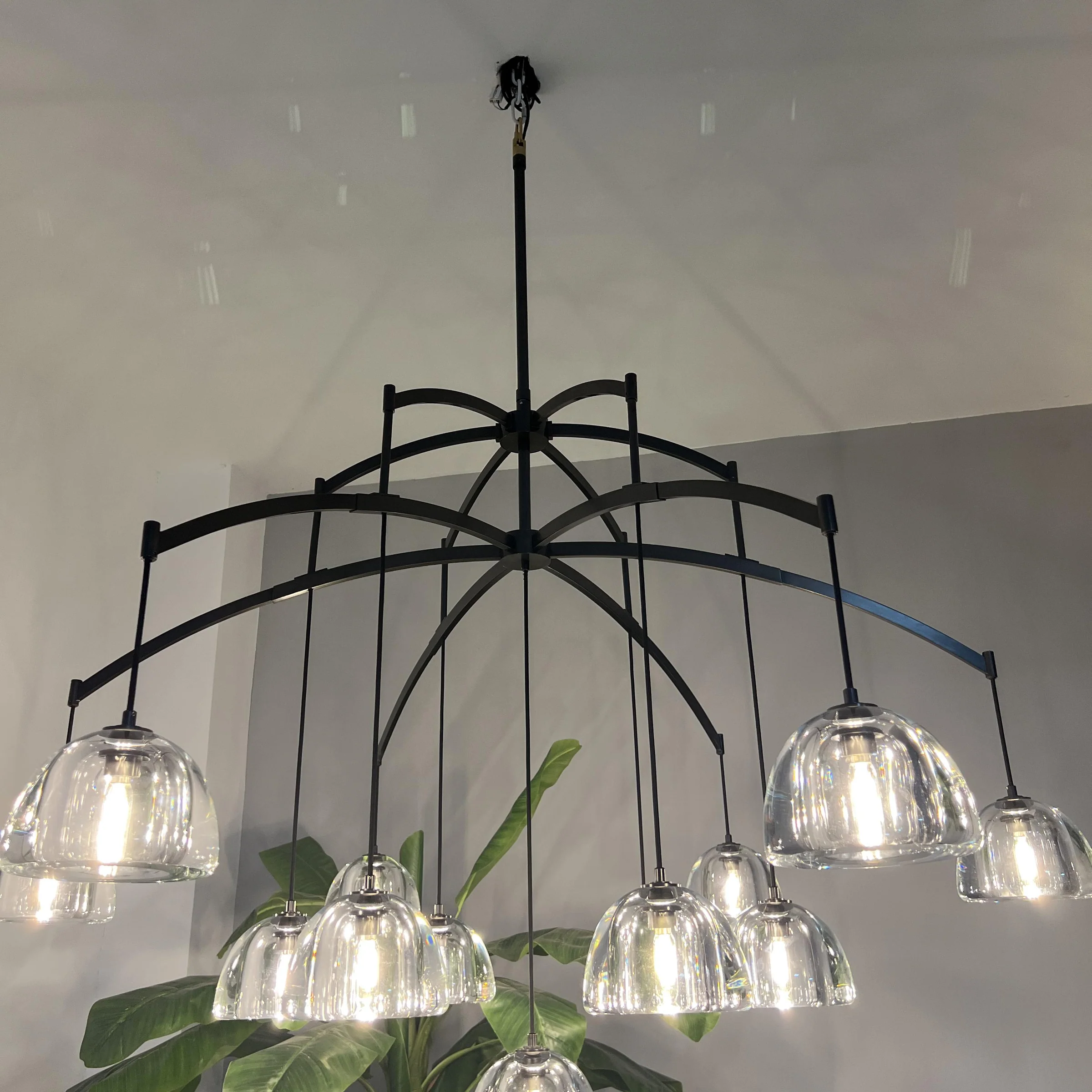 Hemisphere Modern Glass Round Chandelier 60''