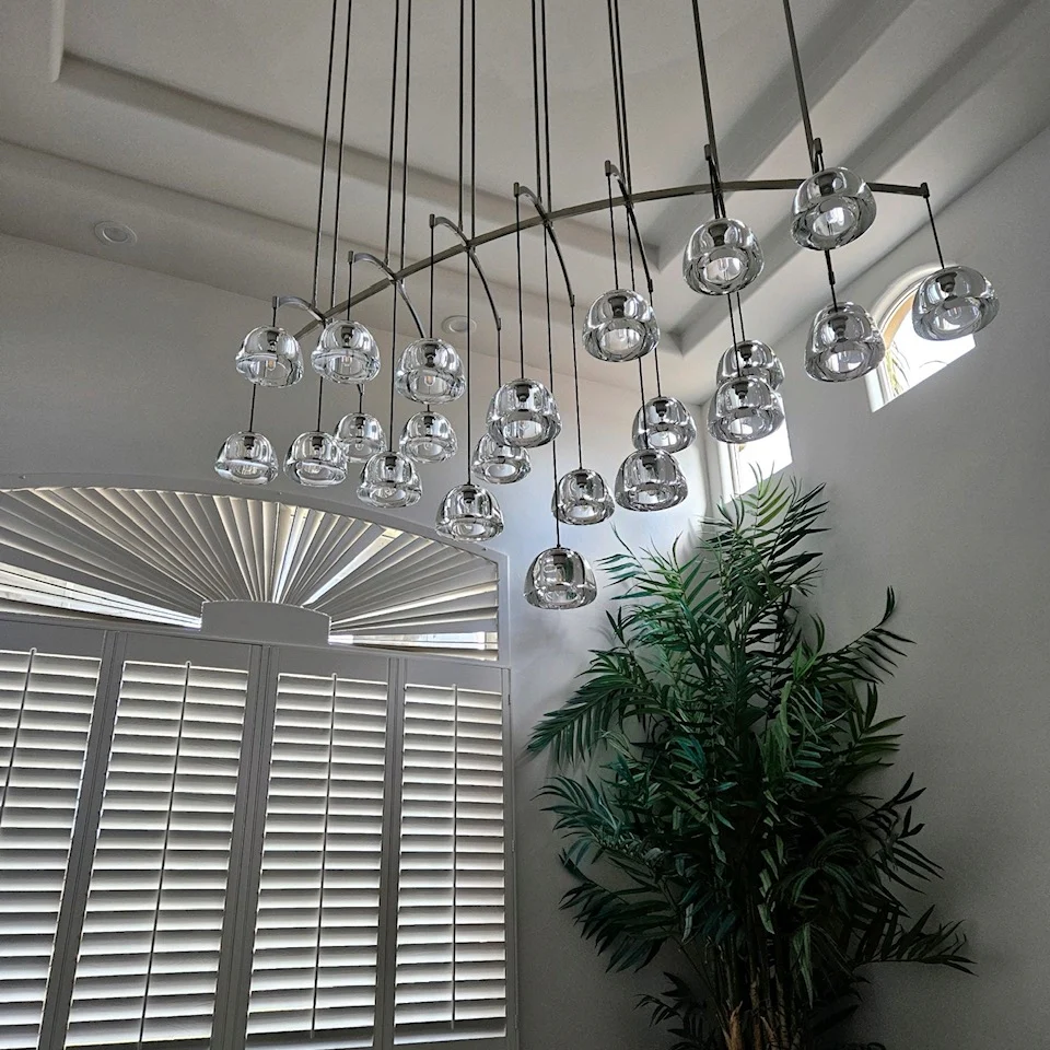 Hemisphere Modern Glass Linear Chandelier 54''