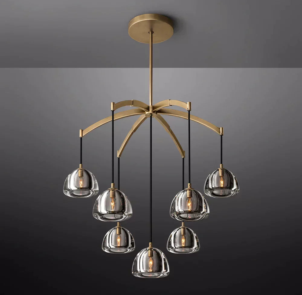 Hemisphere Modern Glass Round Chandelier 36''