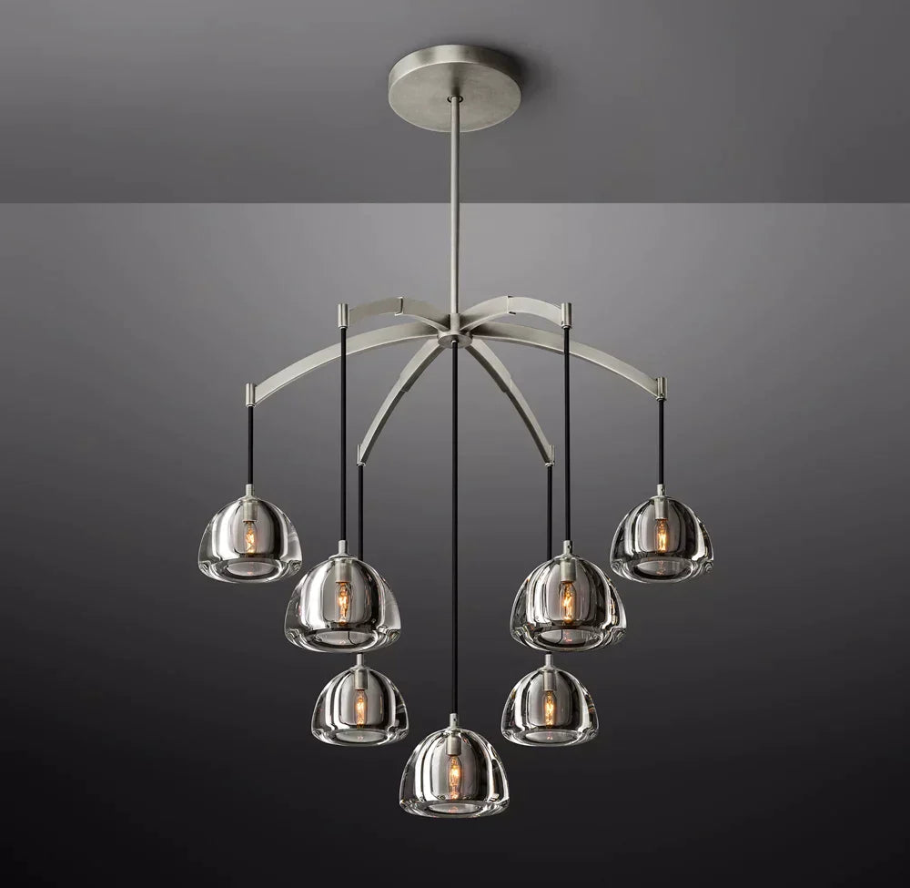 Hemisphere Modern Glass Round Chandelier 36''