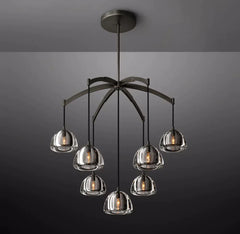 Hemisphere Modern Glass Round Chandelier 36''