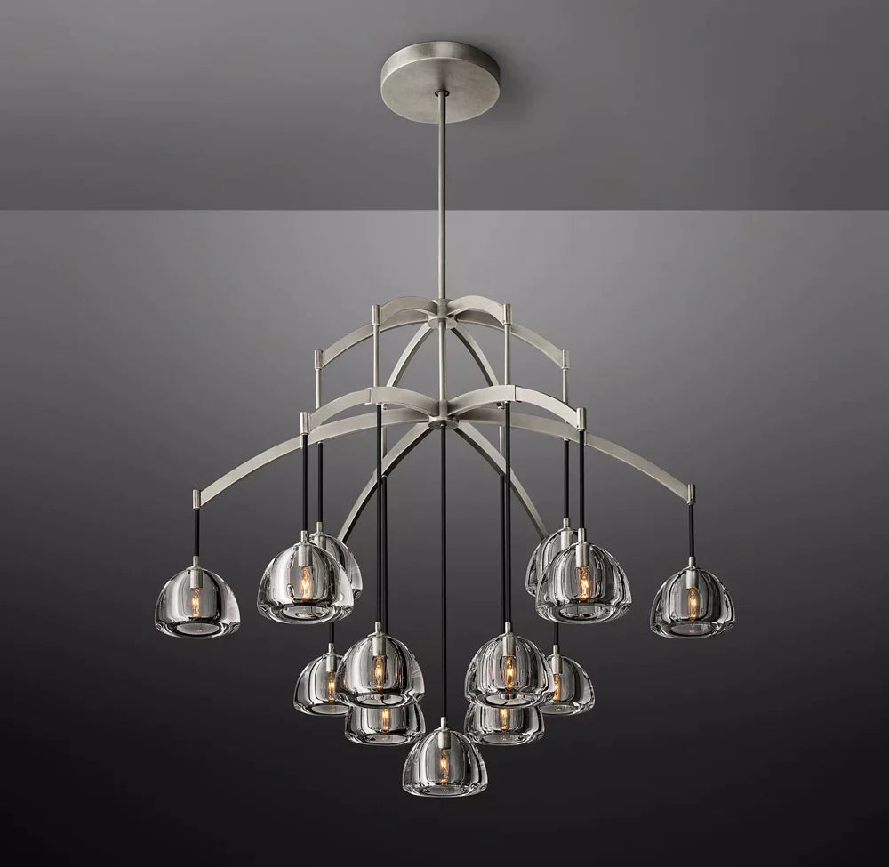 Hemisphere Modern Glass Round Chandelier 48''