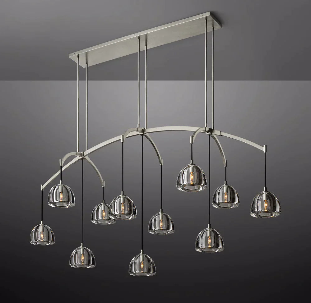 Hemisphere Modern Glass Linear Chandelier 72''