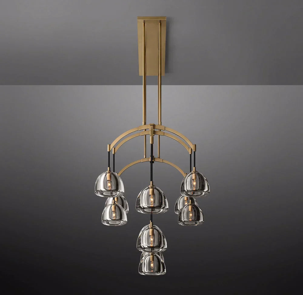 Hemisphere Modern Glass Linear Chandelier 72''