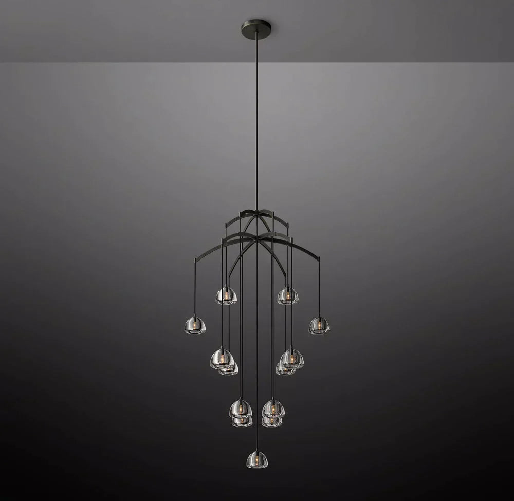 Hemisphere Modern Glass Round Chandelier 48''