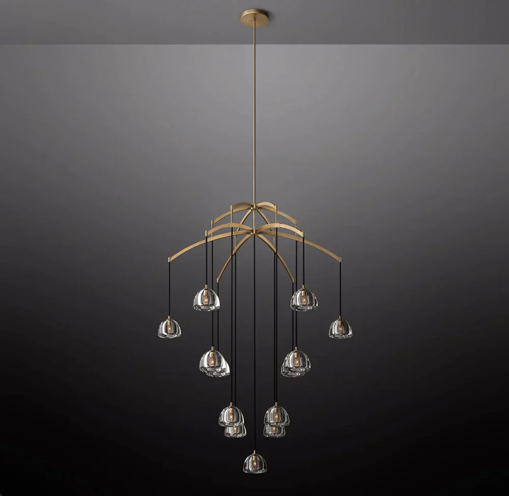 Hemisphere Modern Glass Round Chandelier 60''