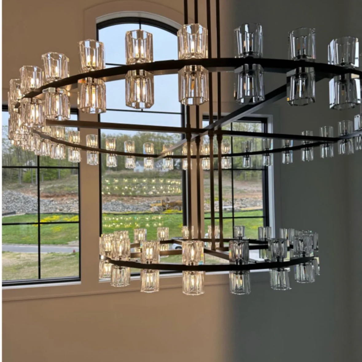 Arcachon Crystal Two-Tier Round Chandelier 60"