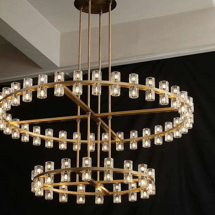 Arcachon Crystal Two-Tier Round Chandelier 60"